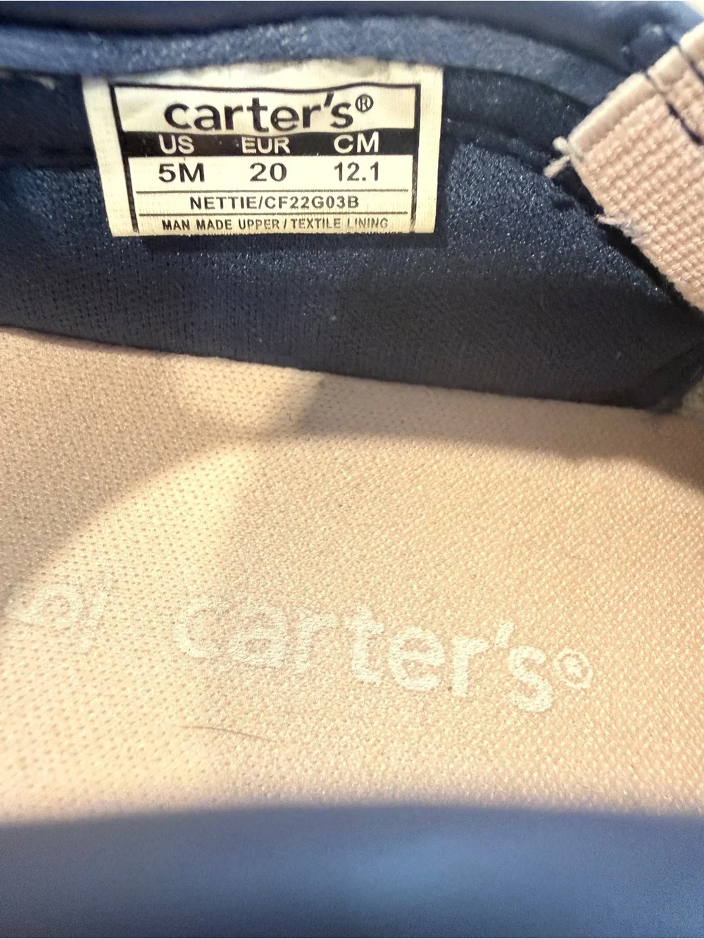 Carter’s Toddler Floral Slip-On Shoes Size 5 Navy Canvas Sneakers